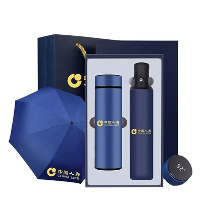 Cuadro de acero Cuaderno de Thermos Taza y Paraguas Conjunto para Promociones de Publicidad Empresarial