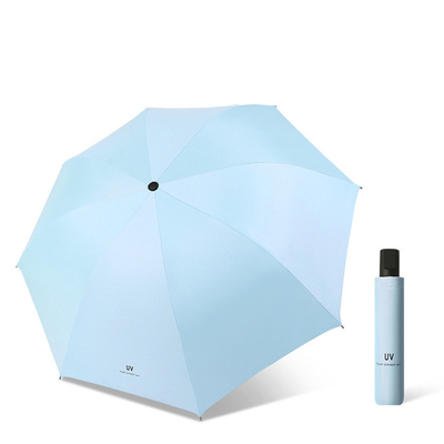 21 pulgadas * 8k Black UV Proof Coating Triple Fold Market Paraguas con diseños personalizados