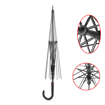 Diseño minimalista Todo en 1 8 Cuadro de paraguas de hueso con cinturón de codo recto de fibra de vidrio