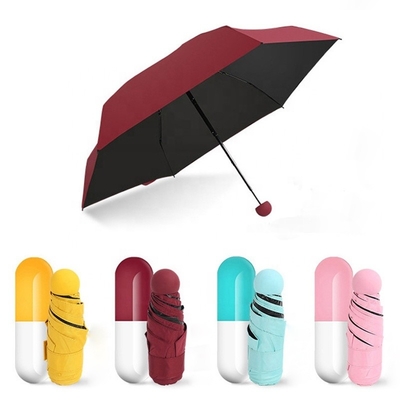 Parapluie Paraguas Sombrillas 19&quot;*6k 5 Plegado Mini Plegado Impresión Personalizada Presentación Capsula Paraguas