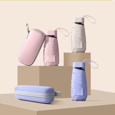 Logotipo personalizado Mini Paraguas portátil 5 plegados para días soleados y protección personalizada