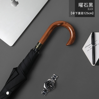 27 pulgadas de madera maciza mango curvado sombrilla gran protección contra viento y lluvia 8k logotipo personalizado