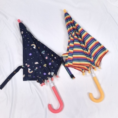 Rainbow Kids Paraguas Largo mango Seguro y fácil de abrir para niños del jardín de infantes