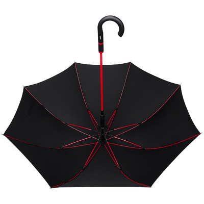 Diseñador de lujo Sports Handle Exclusivo suministro Paraguas de golf de fibra de vidrio rojo para adultos