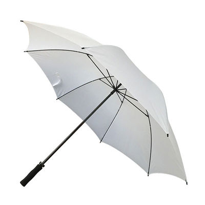 Arco de metal recubierto de negro poliéster mango largo de polo recto paraguas de golf para negocios