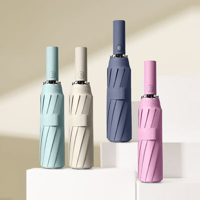 Paraguas plegable automático 12k bloqueador solar de vinilo grande para protección solar y publicidad