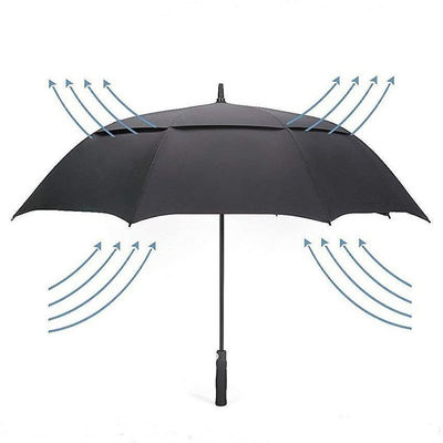 Logotipo personalizado Paraguas de golf con doble dosel de 130 cm de diámetro abierto para publicidad y regalos