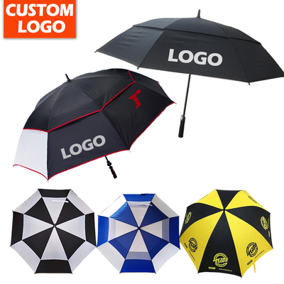 Impresiones de logotipo personalizadas Sublimación Golf Paraguas Personalidad Paraguas automático para promociones