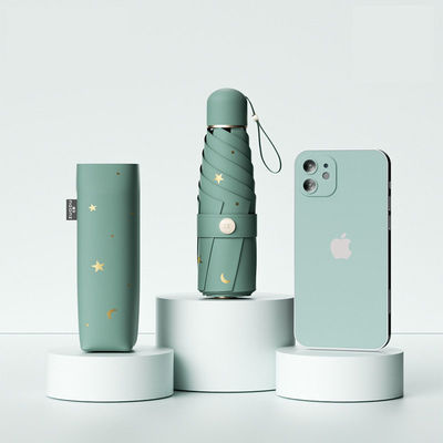 Protección UV para mujeres lluvia y sol doble sombrilla de vinilo con control manual