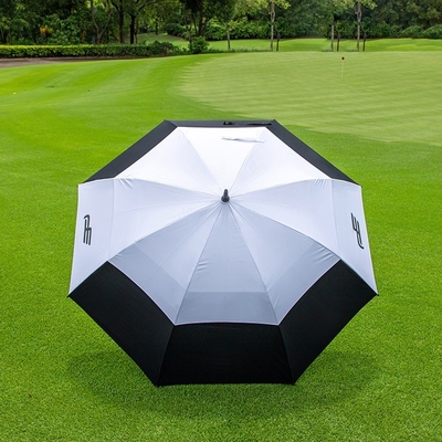 Super Ligero Automático Doble Capa de Protección contra el Viento Golf Paraguas 30 pulgadas y mango EVA