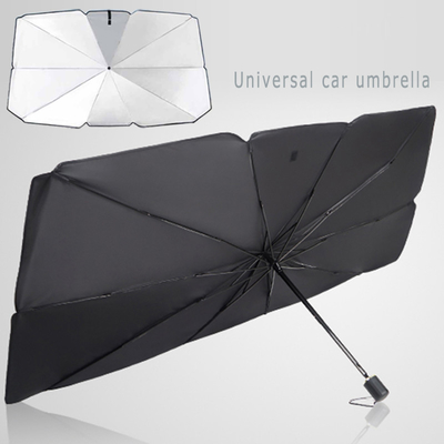 Marco de acero Logotipo personalizado Ventana para automóviles Paraguas UV Protector plegable