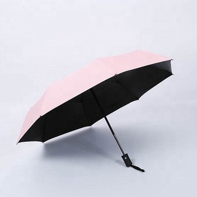 Control revestido con caucho Protector solar de vinilo Anti-ultravioleta Sol y lluvia Paraguas doble plegable