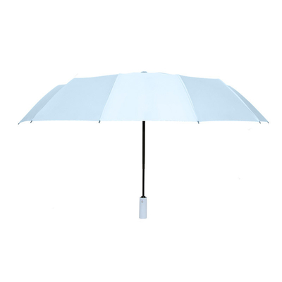 Material del panel de Pongee Gran sombrilla publicitaria plegable para sol y lluvia doble