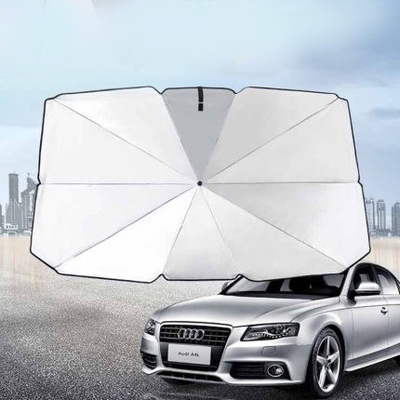 Diámetro abierto de 140 cm Paraguas solar para automóviles Bloque de calor con control manual y martillo de seguridad
