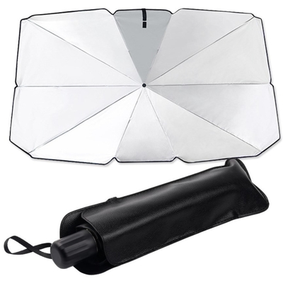 Diámetro abierto de 140 cm Paraguas solar para automóviles Bloque de calor con control manual y martillo de seguridad