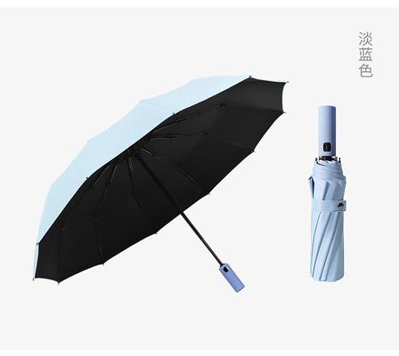 Plegable X305 Paraguas UV totalmente automático Negro Protección solar de vinilo de lluvia doble-paraguas