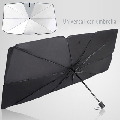 190T Tejido Ponegee Ventana delantera Pared de sol de coche con publicidad y diseño plegable
