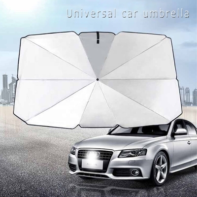 190T Tejido Ponegee Ventana delantera Pared de sol de coche con publicidad y diseño plegable