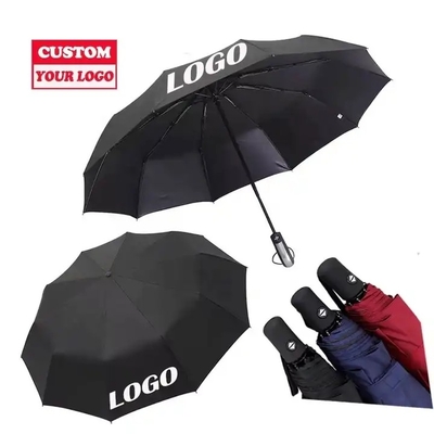 190T Tejido de nylon Impresión de logotipo personalizado Protección UV Paraguas plegable para todos en 1