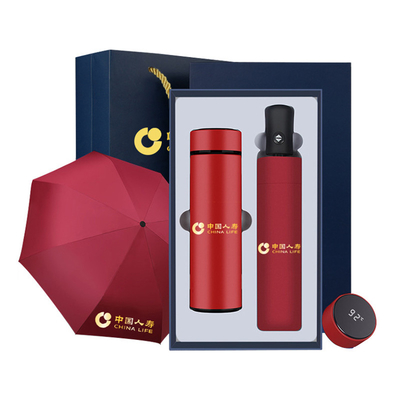 Cuadro de acero Cuaderno de Thermos Taza y Paraguas Conjunto para Promociones de Publicidad Empresarial