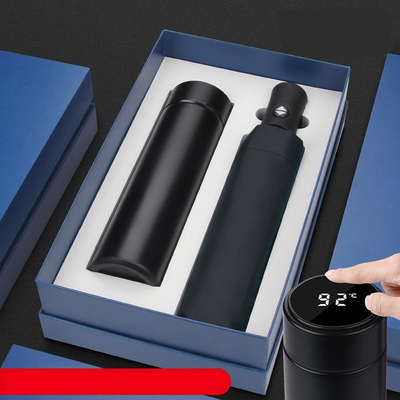 Cuadro de acero Cuaderno de Thermos Taza y Paraguas Conjunto para Promociones de Publicidad Empresarial