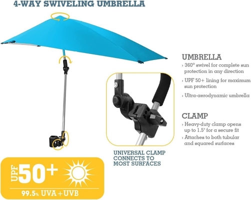 Silla para bebés de playa al aire libre con paraguas ajustables y protección UV universal