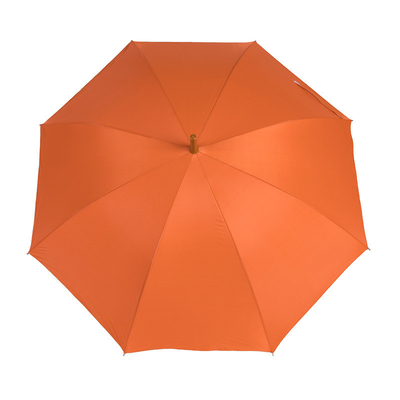 Auto Abierto Paraguas de cuerpo entero Naranja Logotipo de banco personalizado mango con diámetro de 100 cm