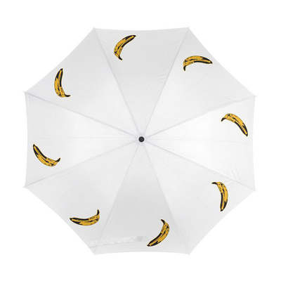 Logotipo de impresión personalizado Paraguas plegable de poliéster blanco para publicidad o regalos y duradero
