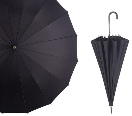 23 pulgadas 16 costillas 190T Pongee Impermeable Japón Paraguas de fibra de vidrio con control