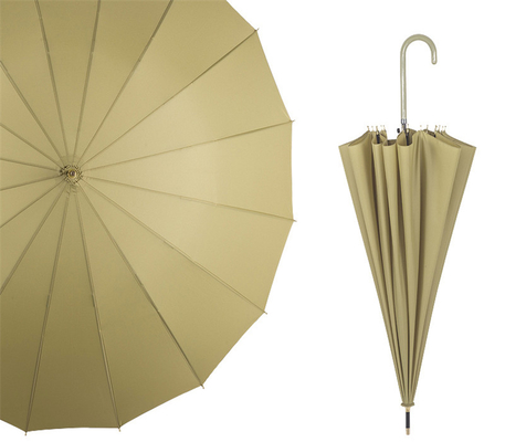 23 pulgadas 16 costillas 190T Pongee Impermeable Japón Paraguas de fibra de vidrio con control