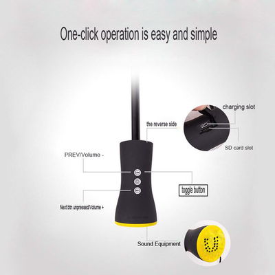 Diseño minimalista Paraguas plegable totalmente automático con altavoz Bluetooth recargable