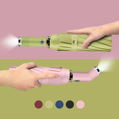 Viajar en lujo Windproof Plegable Automático Abierto Cierre Personalizado Color Led Paraguas