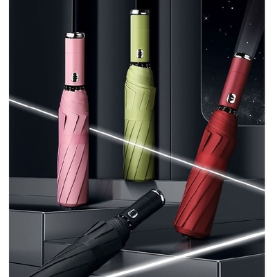 Viajar en lujo Windproof Plegable Automático Abierto Cierre Personalizado Color Led Paraguas