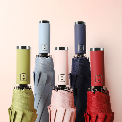 Protector solar portátil resistente al viento Protección UV 3 Paraguas plegables con apertura automática