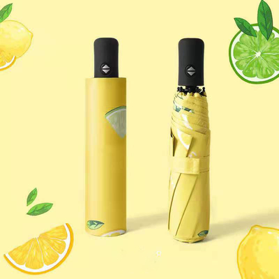 Impresión personalizada de caricaturas de cerezas 3 sombrilla plegable del mercado con tela de nylon de 190T
