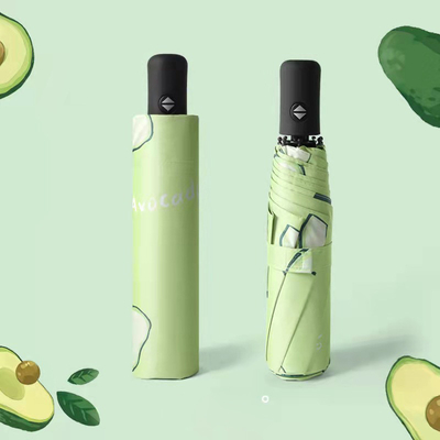 Impresión personalizada de caricaturas de cerezas 3 sombrilla plegable del mercado con tela de nylon de 190T