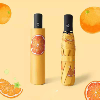 Impresión personalizada de caricaturas de cerezas 3 sombrilla plegable del mercado con tela de nylon de 190T