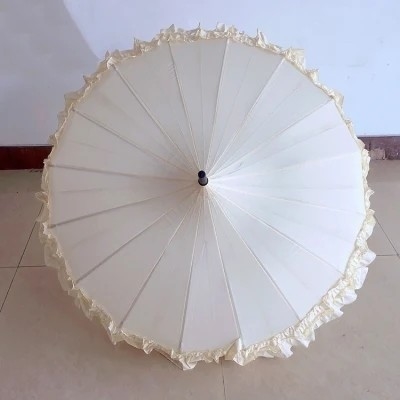 19 pulgadas mujer Pagoda Parasol Paraguas de boda con panel de encaje y estilo abierto manual