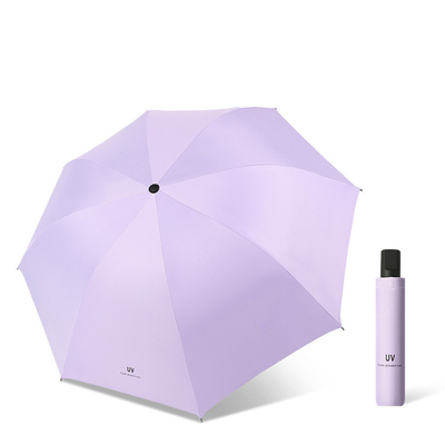 21 pulgadas * 8k Black UV Proof Coating Triple Fold Market Paraguas con diseños personalizados