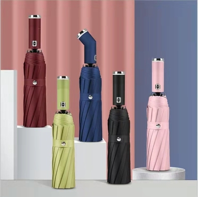 2023 Diseño de lujo Regalos de negocios Automático plegado reflector luz hasta paraguas al aire libre