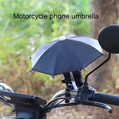 Paraguas de motocicleta de marco metálico de plata con control manual y protector solar para engrosar