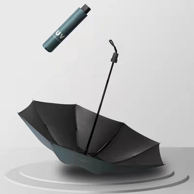 X302 Paraguas de viaje negro impermeable a los rayos UV y revestimiento 8k Paraguas para lluvia