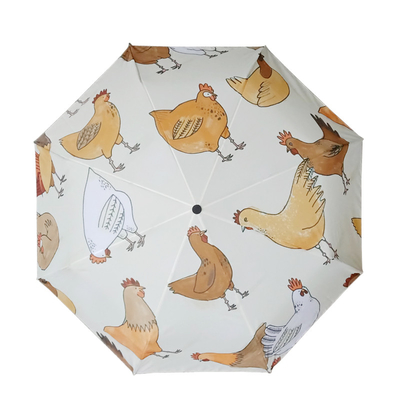 DIY Diseño personalizado Libélula Animal Patrón Tres paraguas plegables con revestimiento negro