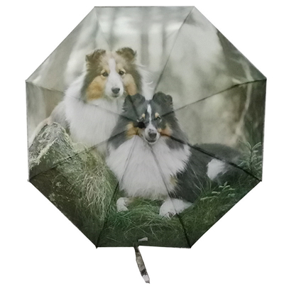 DIY Diseño personalizado Libélula Animal Patrón Tres paraguas plegables con revestimiento negro