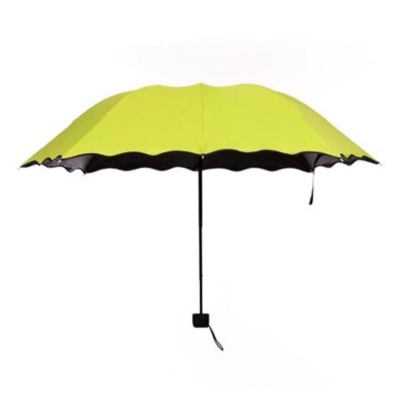 Estilo de diseño minimalista Magia UV plegable Sol lluvia Paraguas a prueba de viento con flores