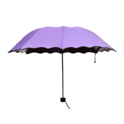 Estilo de diseño minimalista Magia UV plegable Sol lluvia Paraguas a prueba de viento con flores