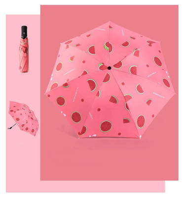 Impresión de logotipo personalizado Super impermeable portátil de color sólido 3 plegable paraguas abiertos automáticamente