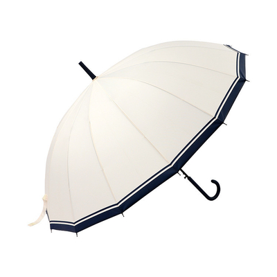 16k Paraguas de golf recto estilo japonés y coreano en blanco y negro para el diseño minimalista