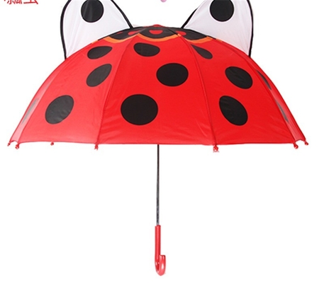 Diámetro abierto 90cm 19 pulgadas 8K 190T Pongee Kids Paraguas con orejas Personalizado y lindo