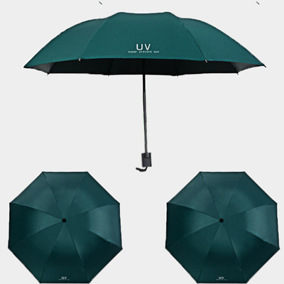 Cuadro de acero Paraguas manual anti-UV para mujeres Triple protección contra el sol y la lluvia